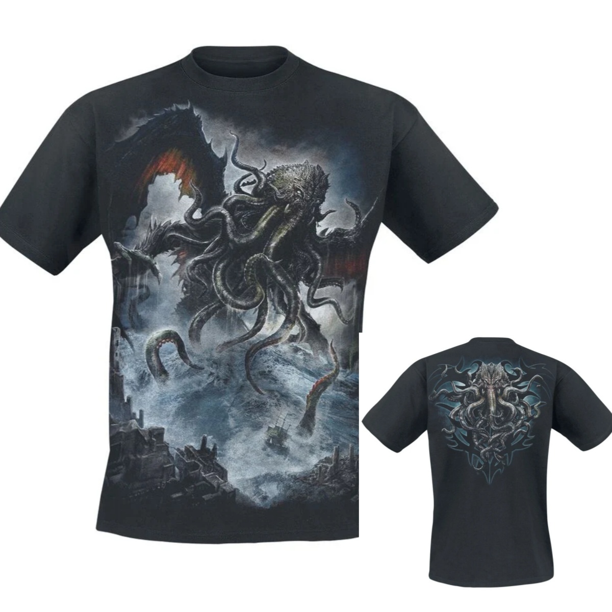 Gothic Streetwear Brand - クトゥルフ ダーク ゴシック スパイラル ブランド Tシャツ