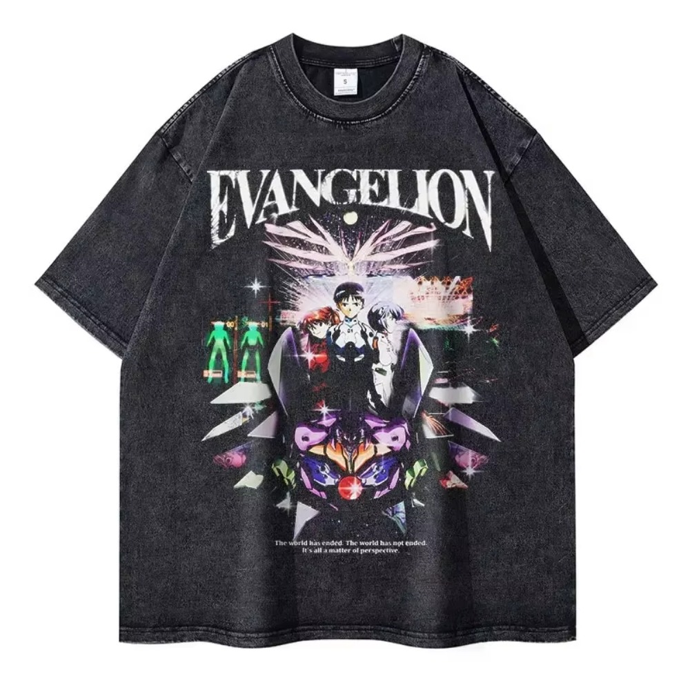 特大メンズ Tシャツ服 EVA アニメストリートブランドヴィ - Women Streetwear Brand のレビューと価格