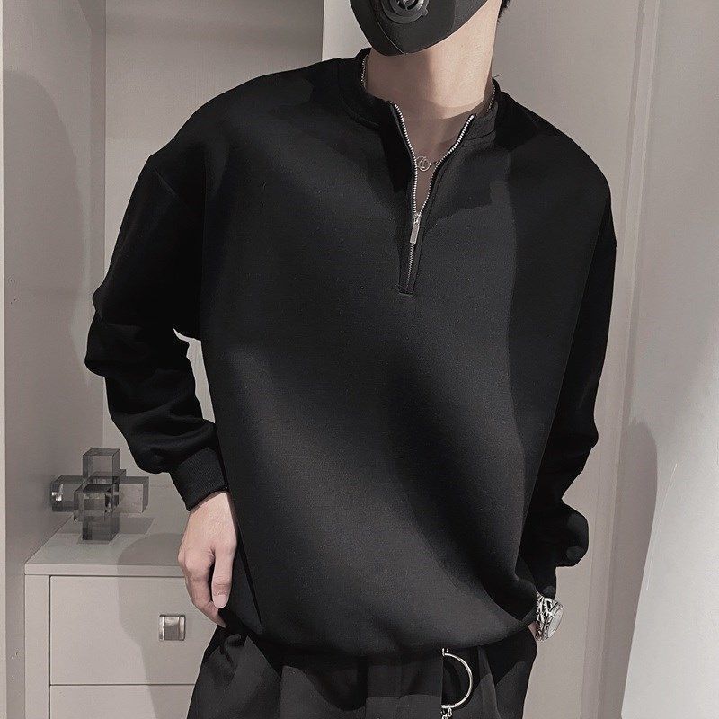 メンズ春秋スタンドカラーハーフジップパーカー　エッジの効いた - Streetwear Brand Aesthetic のレビューと価格