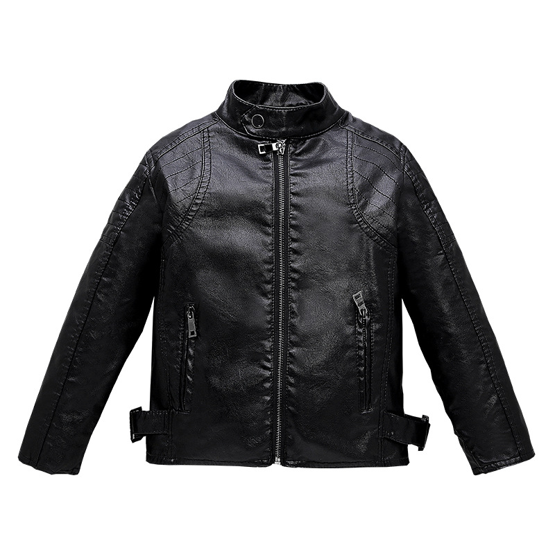 男の子用バイク用PUレザー防水防風コート 2-12歳 子供用 - Streetwear Brand Photography のレビューと価格