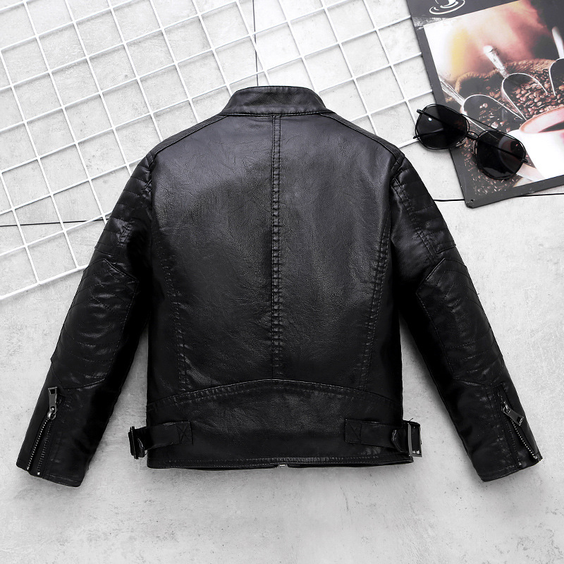 男の子用バイク用PUレザー防水防風コート 2-12歳 子供用 - Streetwear Brand Photography のレビューと価格