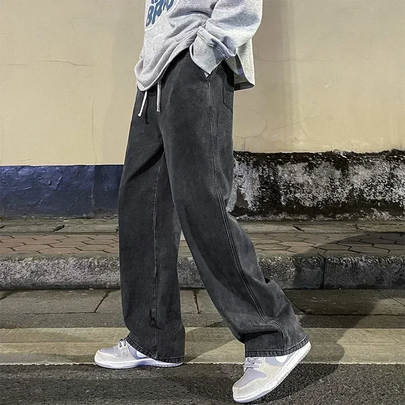 新しいストリートウェアルーズジーンズ男性韓国スタイルファッシ - Streetwear Clothing Brands のレビューと価格