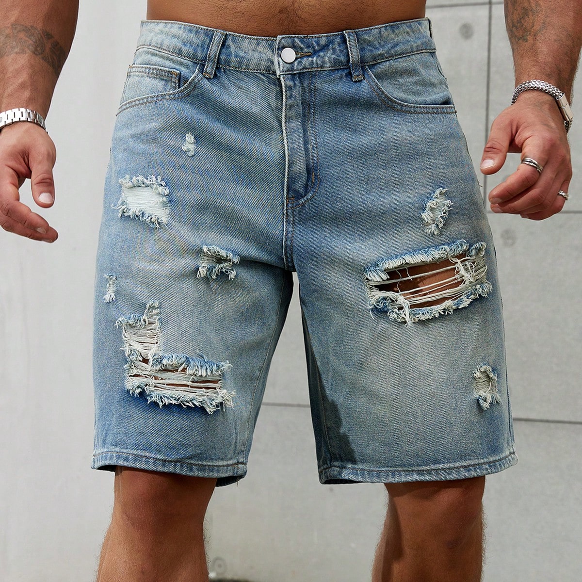メンズショートジーンズ,メンズストリートウェア,通気性デニム - Streetwear Clothing Brands のレビューと価格